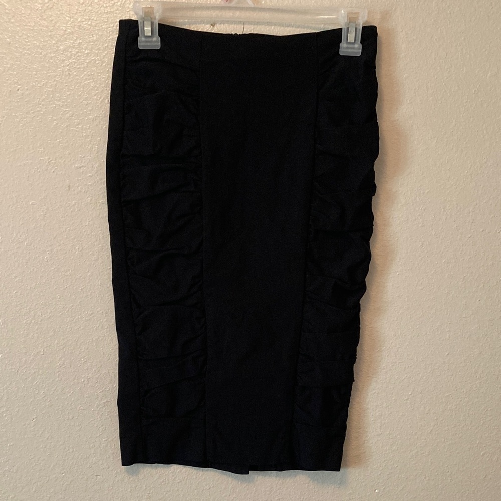 Elegant Black Ruched Skirt